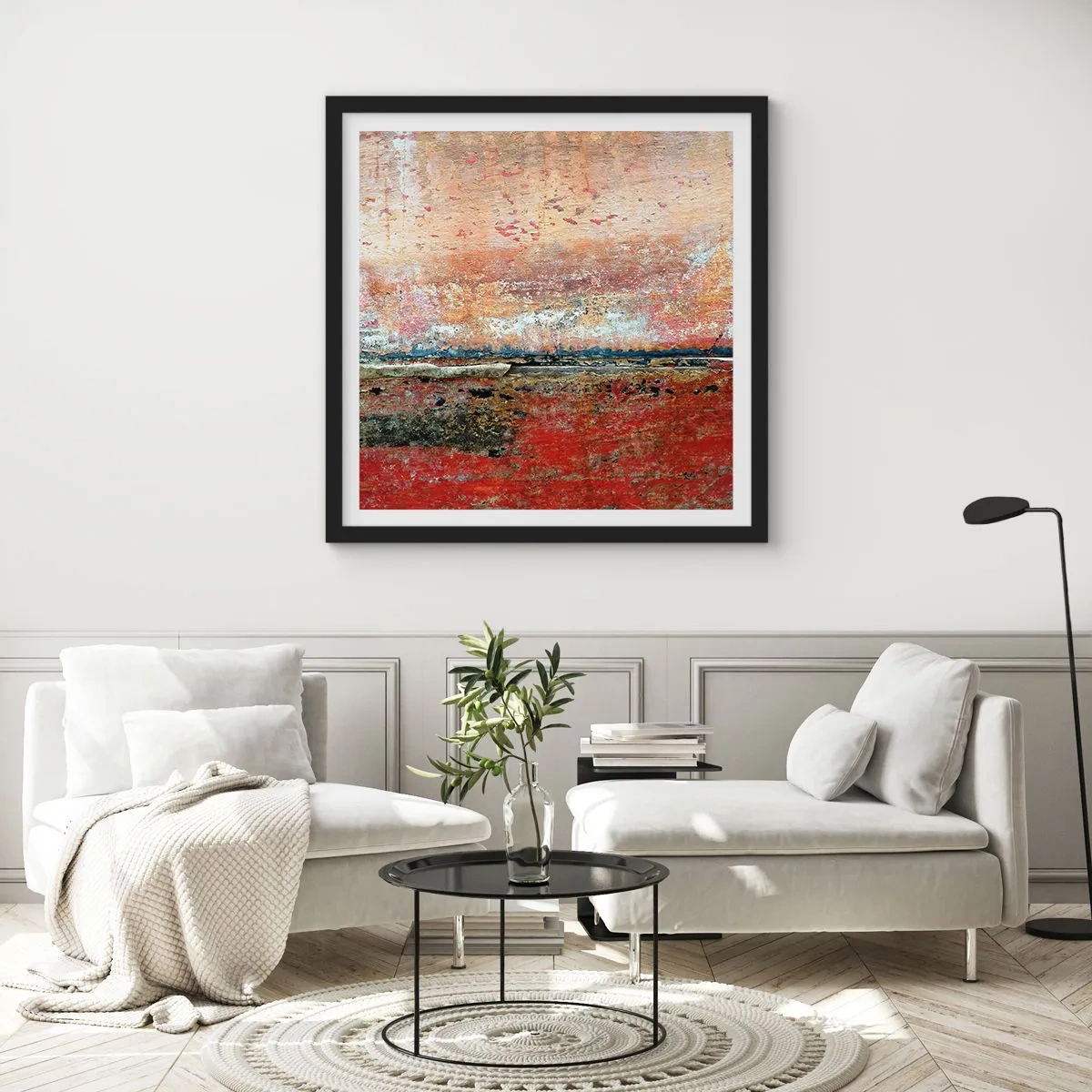 Pôster com moldura preta - Talvez seja o mar - 50x50 cm