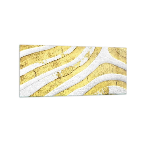 Quadro em vidro - Composição a branco e ouro - 120x50 cm