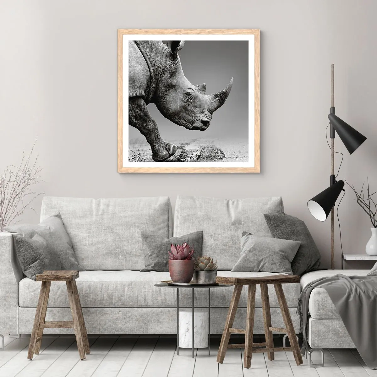 Pôster com moldura de carvalho claro - Força imparável - 60x60 cm