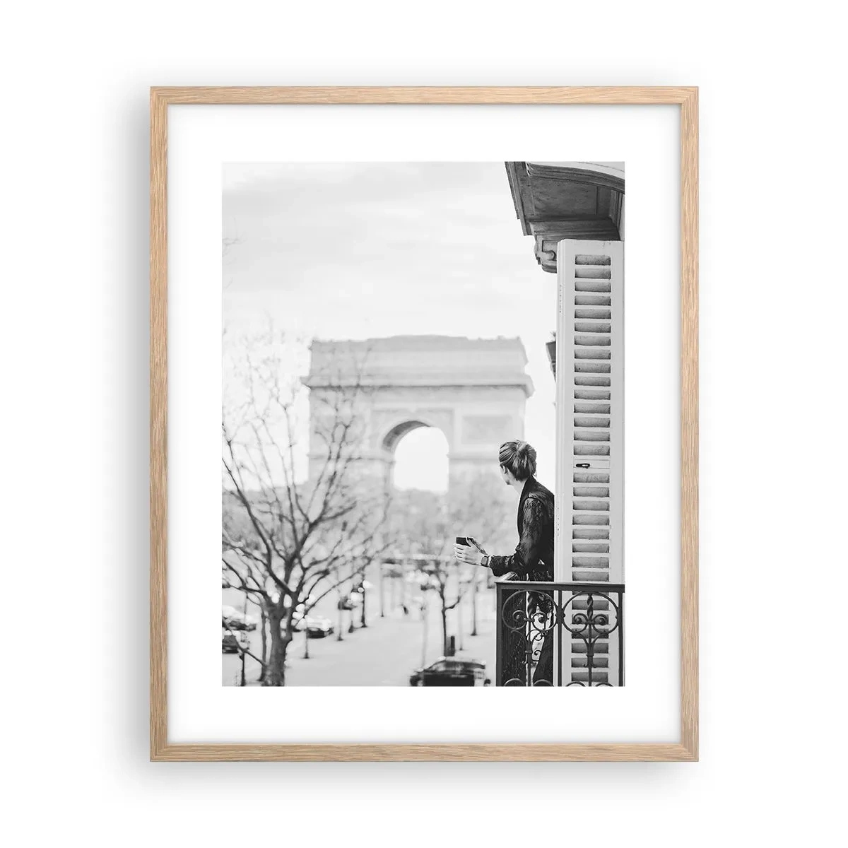 Pôster com moldura de carvalho claro - Quarto com vista - 40x50 cm