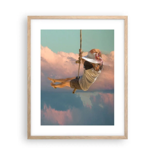 Pôster com moldura de carvalho claro - Diversão nas nuvens - 40x50 cm