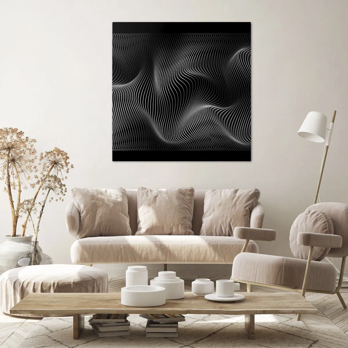 Quadro em tela - Dança de luz no espaço - 60x60 cm