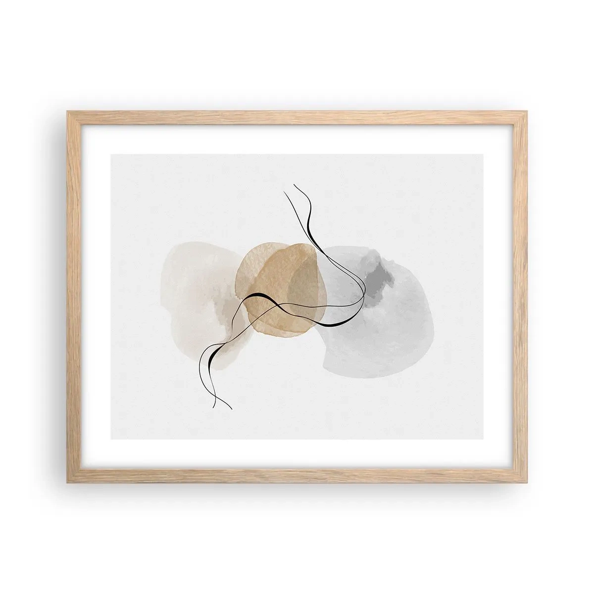 Pôster com moldura de carvalho claro - Contas ao vento - 50x40 cm