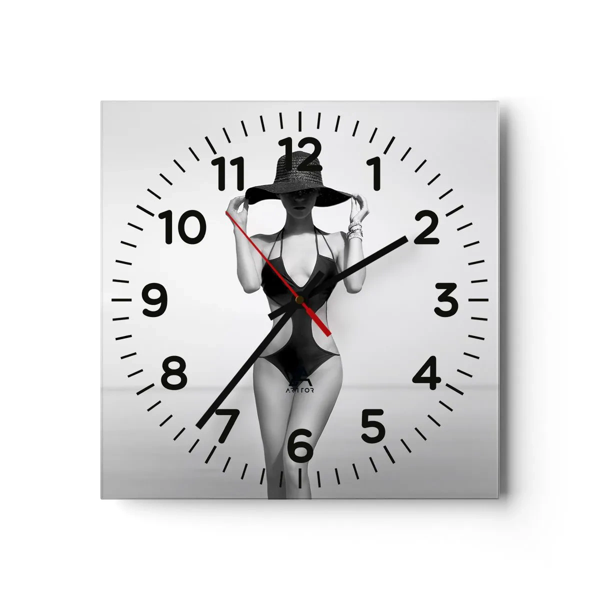 Relógio de parede - Relógio em vidro - Meu nome é: Elegância - 40x40 cm