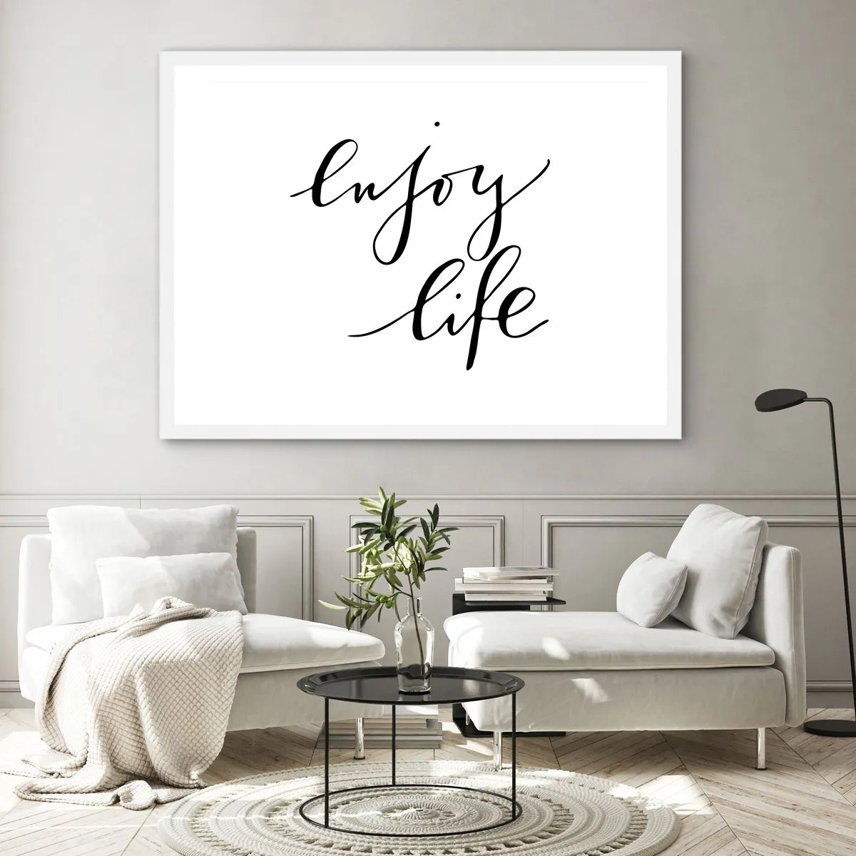 Pôster em moldura branca - Nada mais... - 100x70 cm