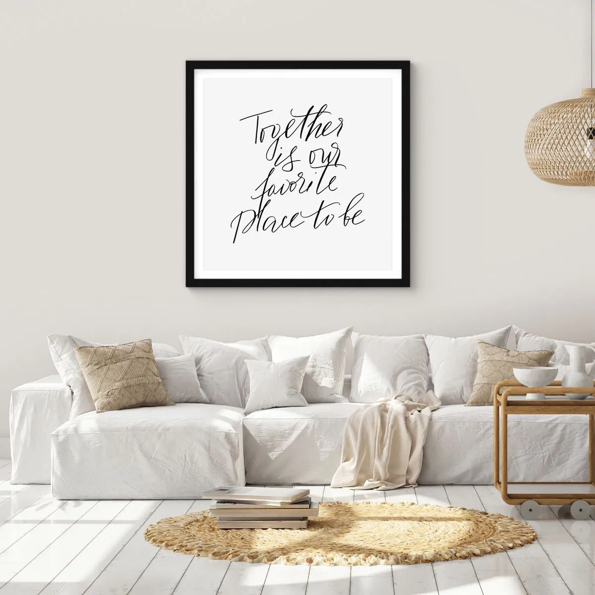 Pôster com moldura preta - Também sente isso? - 60x60 cm