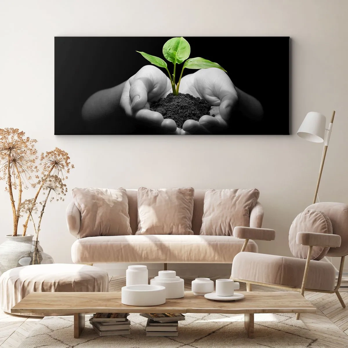 Quadro em tela - Eu amo a natureza, eu a protejo - 100x40 cm