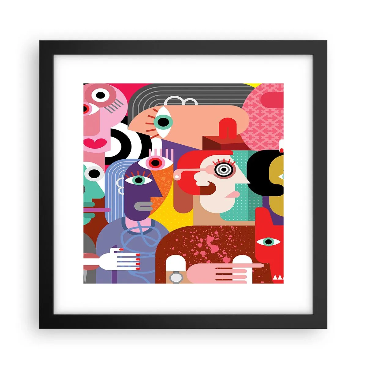 Pôster com moldura preta - Viemos da parte do Sr. Picasso - 30x30 cm