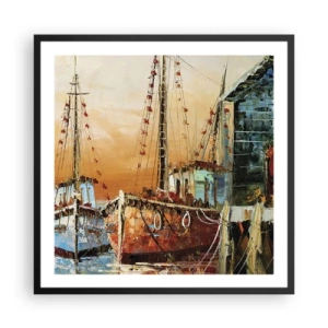 Pôster com moldura preta - Um regresso tranquilo - 60x60 cm
