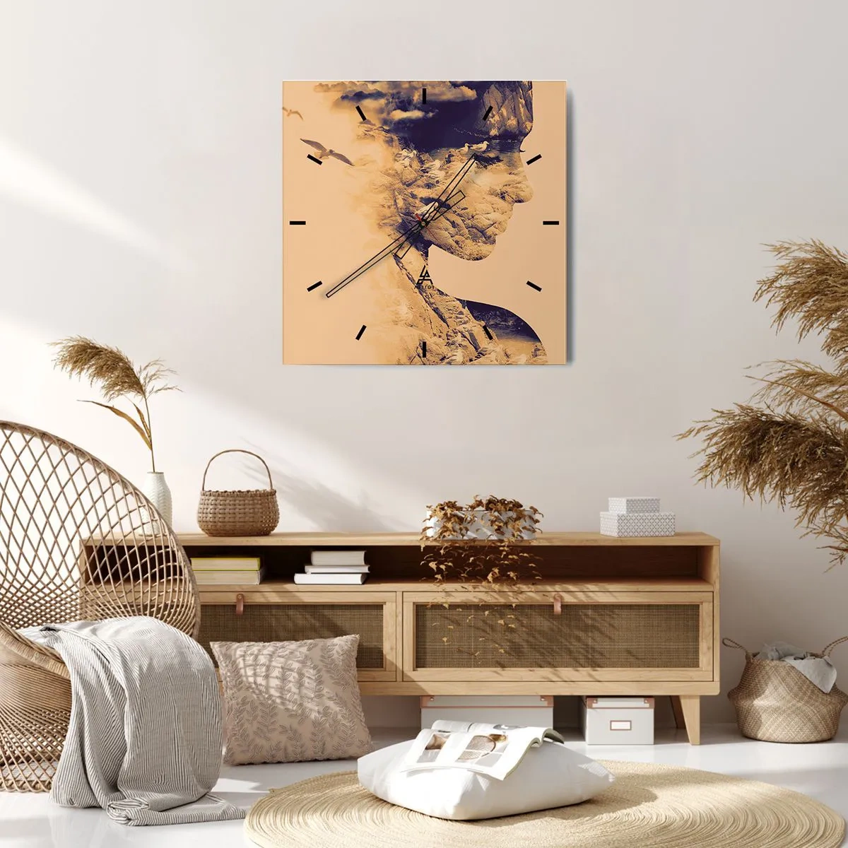 Relógio de parede - Relógio em vidro - Linda por natureza - 30x30 cm