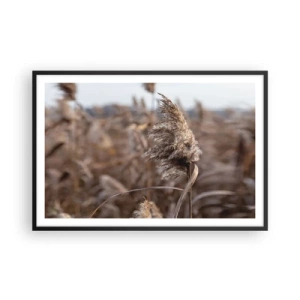 Pôster com moldura preta - É hora de voar com o vento - 91x61 cm