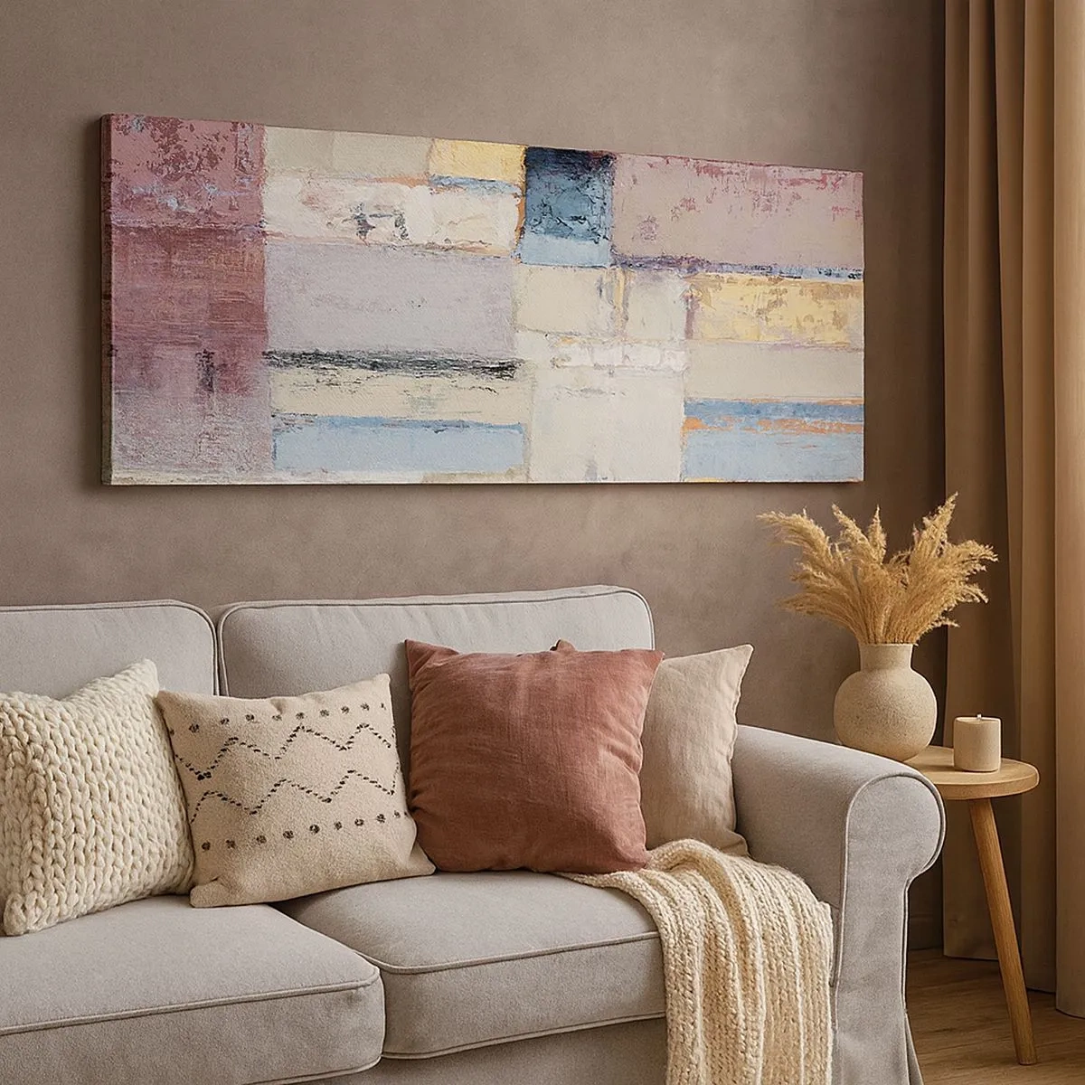 Quadro em tela - A paz da geometria - 100x40 cm