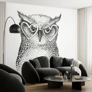 Papel de Parede Premium Canvas - Sabiamente e amorosamente - Coruja, Para crianças, Animais - 100x70 cm