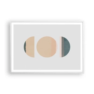 Pôster em moldura branca - Círculo entre círculos - 100x70 cm
