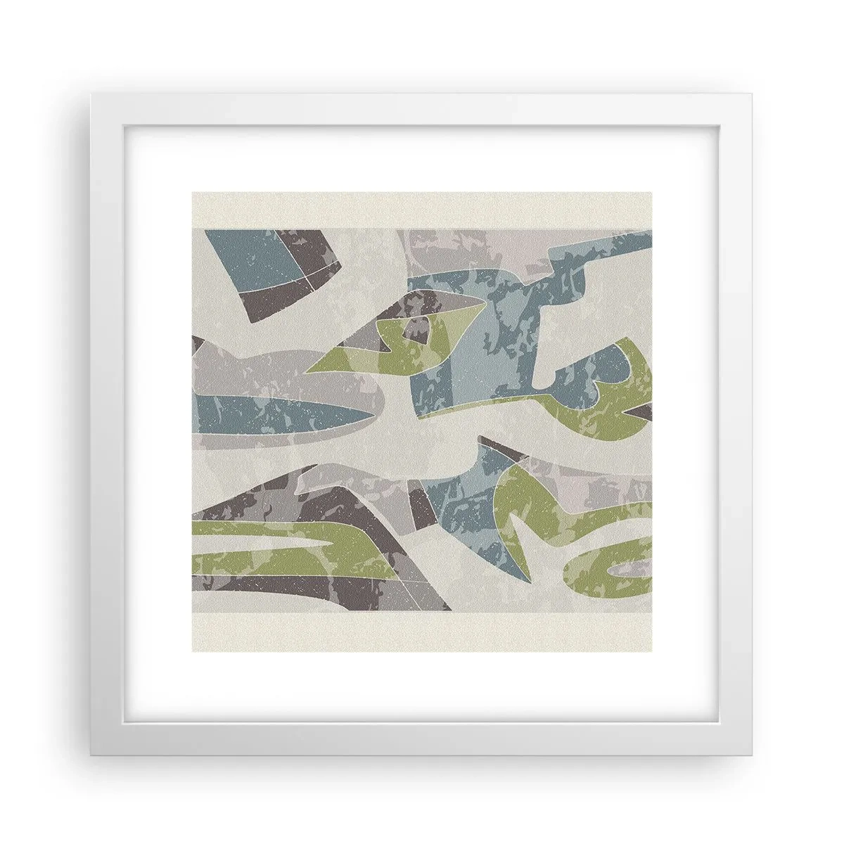 Pôster em moldura branca - Composição atrás do vidro - 30x30 cm
