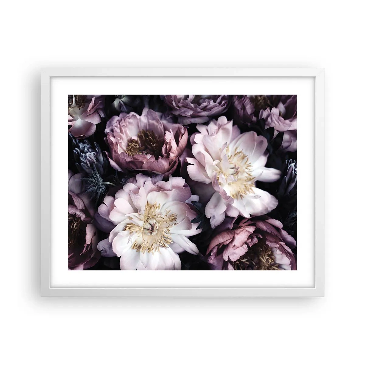 Pôster em moldura branca - Bouquet à moda antiga - 50x40 cm