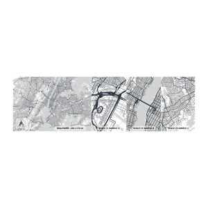 Amostra de papel de parede autocolante Deluxe Sticker - Anatomia de uma metrópole - Nova Iorque, Mapa, Manhattan - 100x30 cm