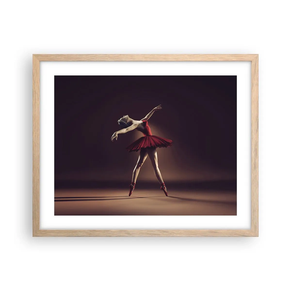 Pôster com moldura de carvalho claro - Prima ballerina - 50x40 cm