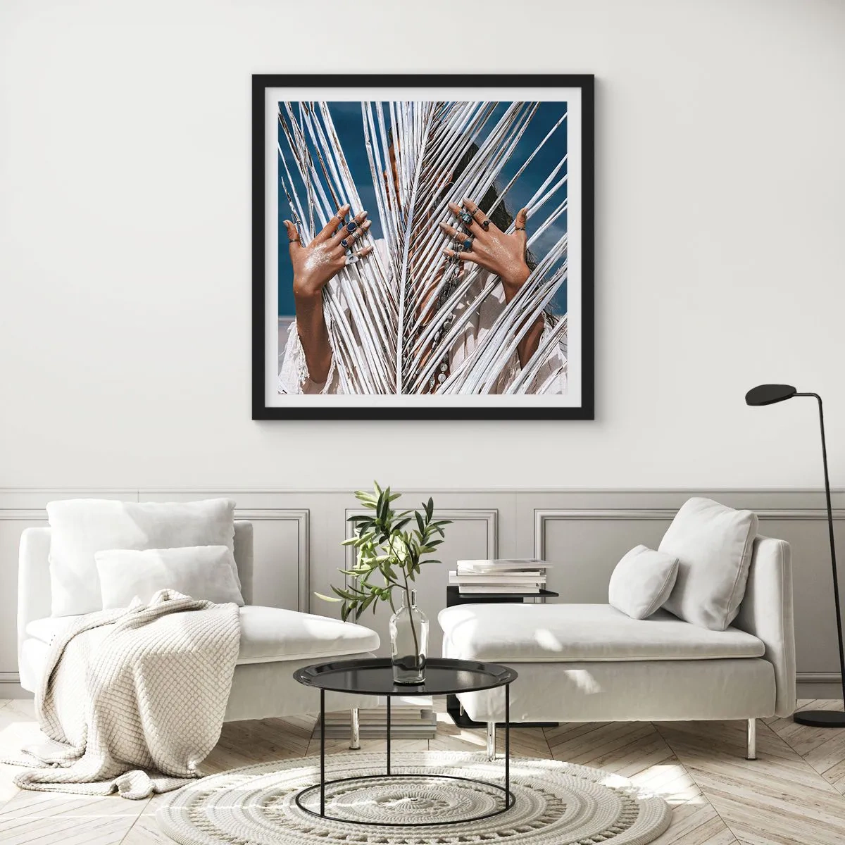 Pôster com moldura preta - A xamã - 30x30 cm