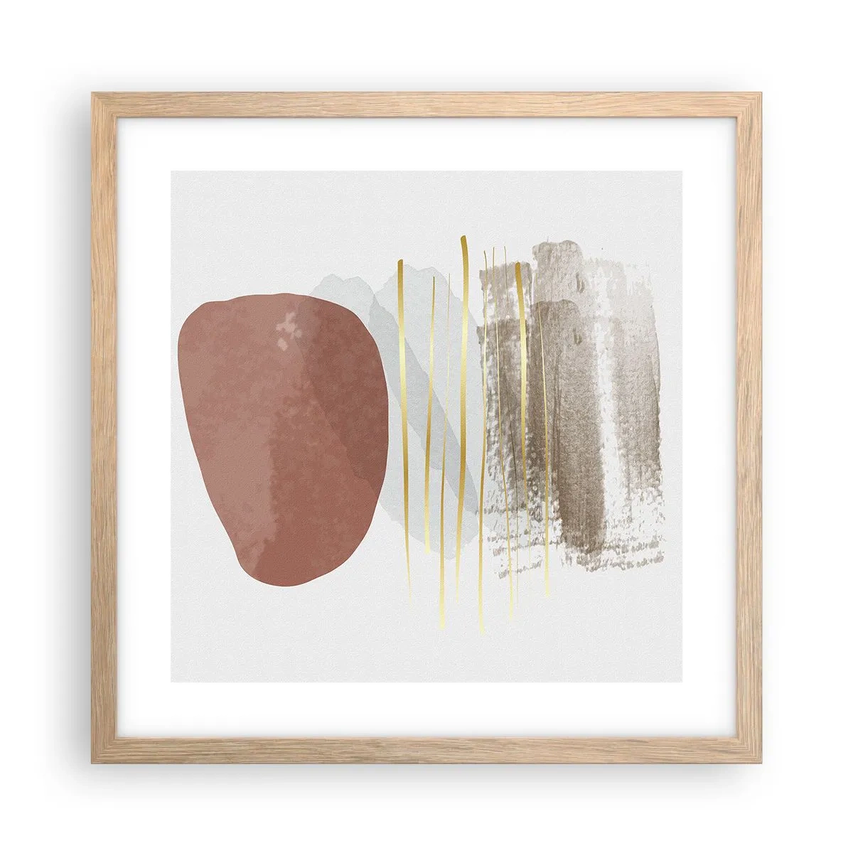 Pôster com moldura de carvalho claro - Colunata abstrata - 40x40 cm