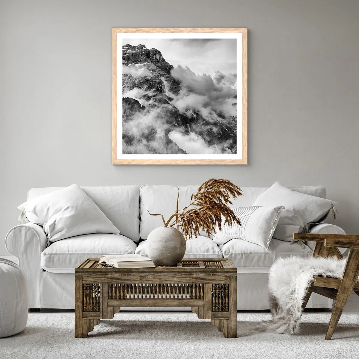 Pôster com moldura de carvalho claro - Bonitas e cruéis - 50x50 cm