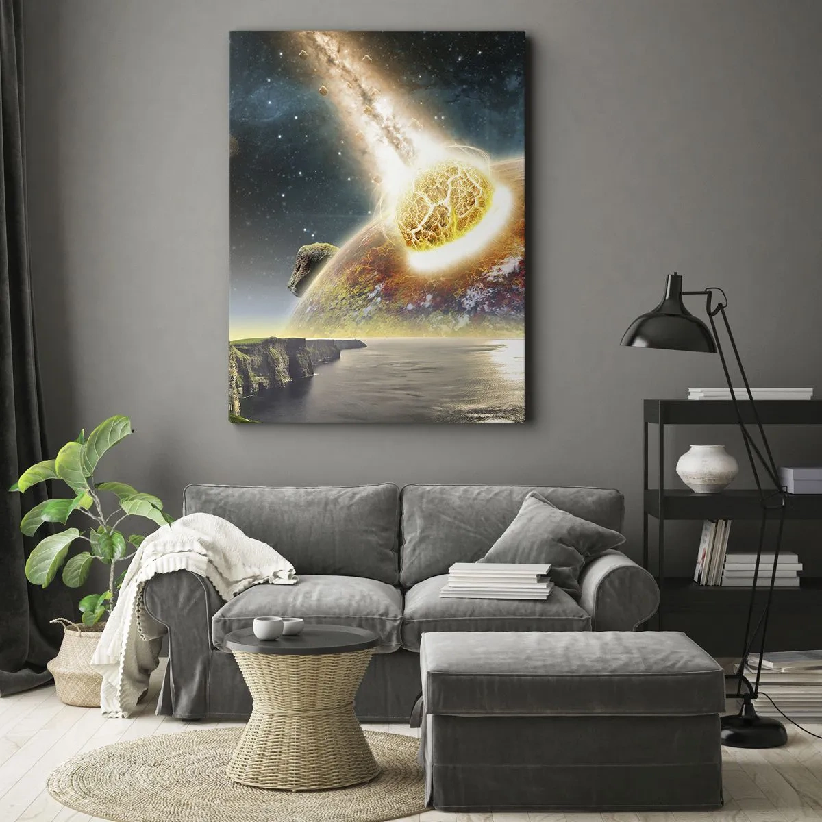Quadro em tela - Drama espacial - 45x80 cm