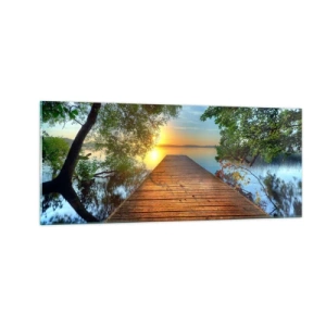 Quadro em vidro - Tome o seu tempo, sente-se - 100x40 cm