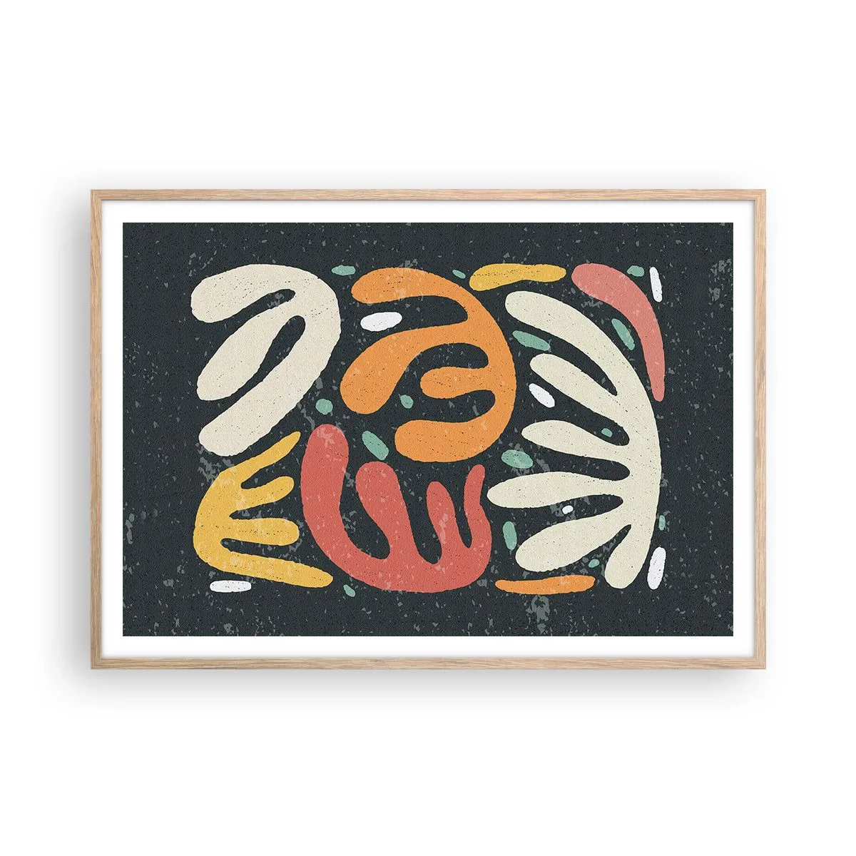 Pôster com moldura de carvalho claro - Composição – estou prestes a pegar-te - 100x70 cm