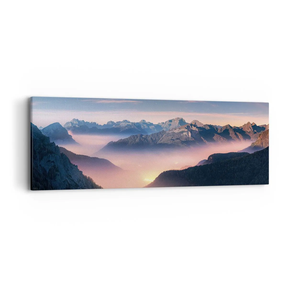 Quadro em tela - Luz nos vales - 90x30 cm