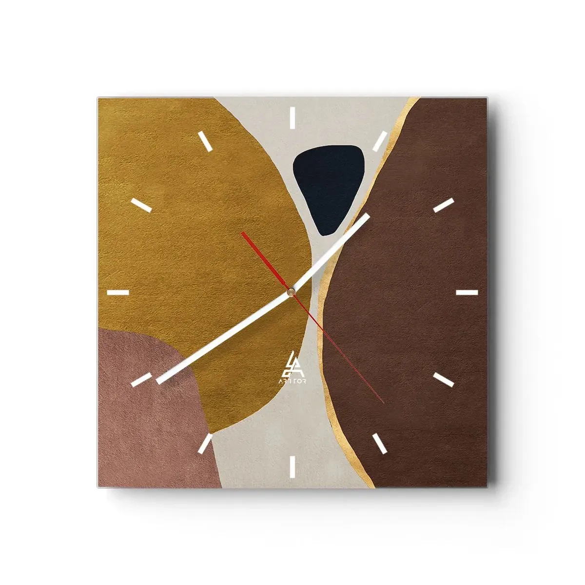 Relógio de parede - Relógio em vidro - Abstração – um lugar no espaço - 30x30 cm
