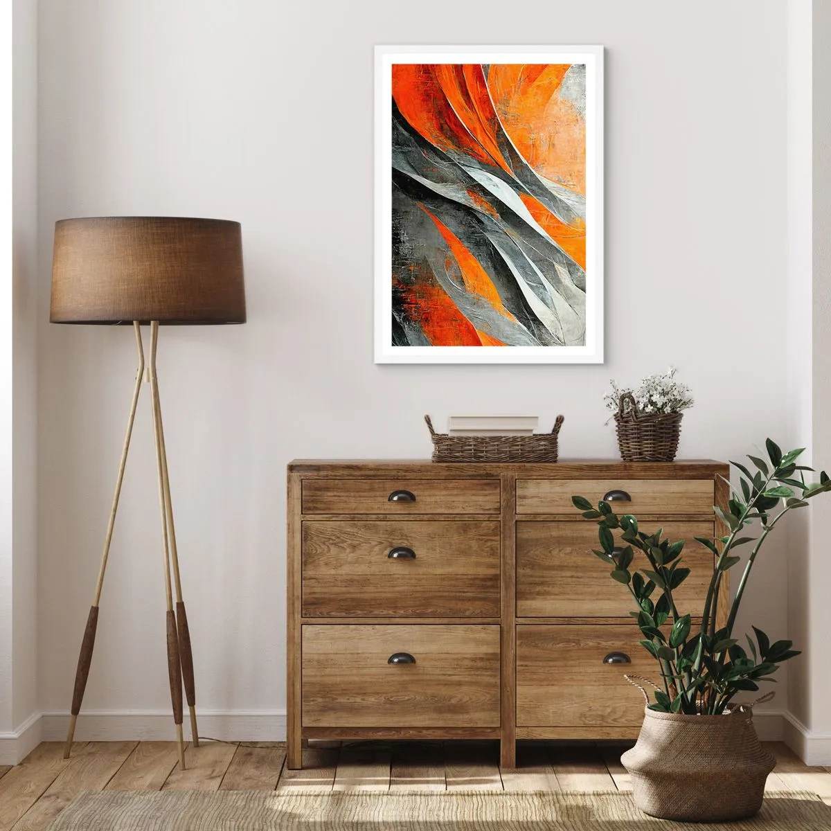 Pôster em moldura branca - Calor e frio - 61x91 cm
