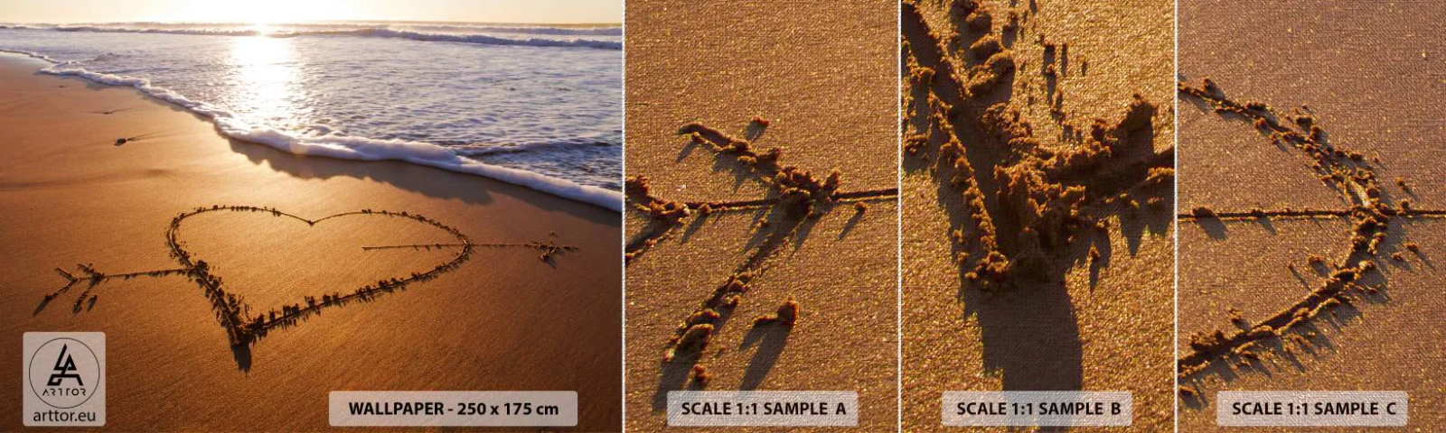 Amostra de papel de parede Premium Canvas - Declaração de férias - Paisagem, Praia, Mar - 100x30 cm