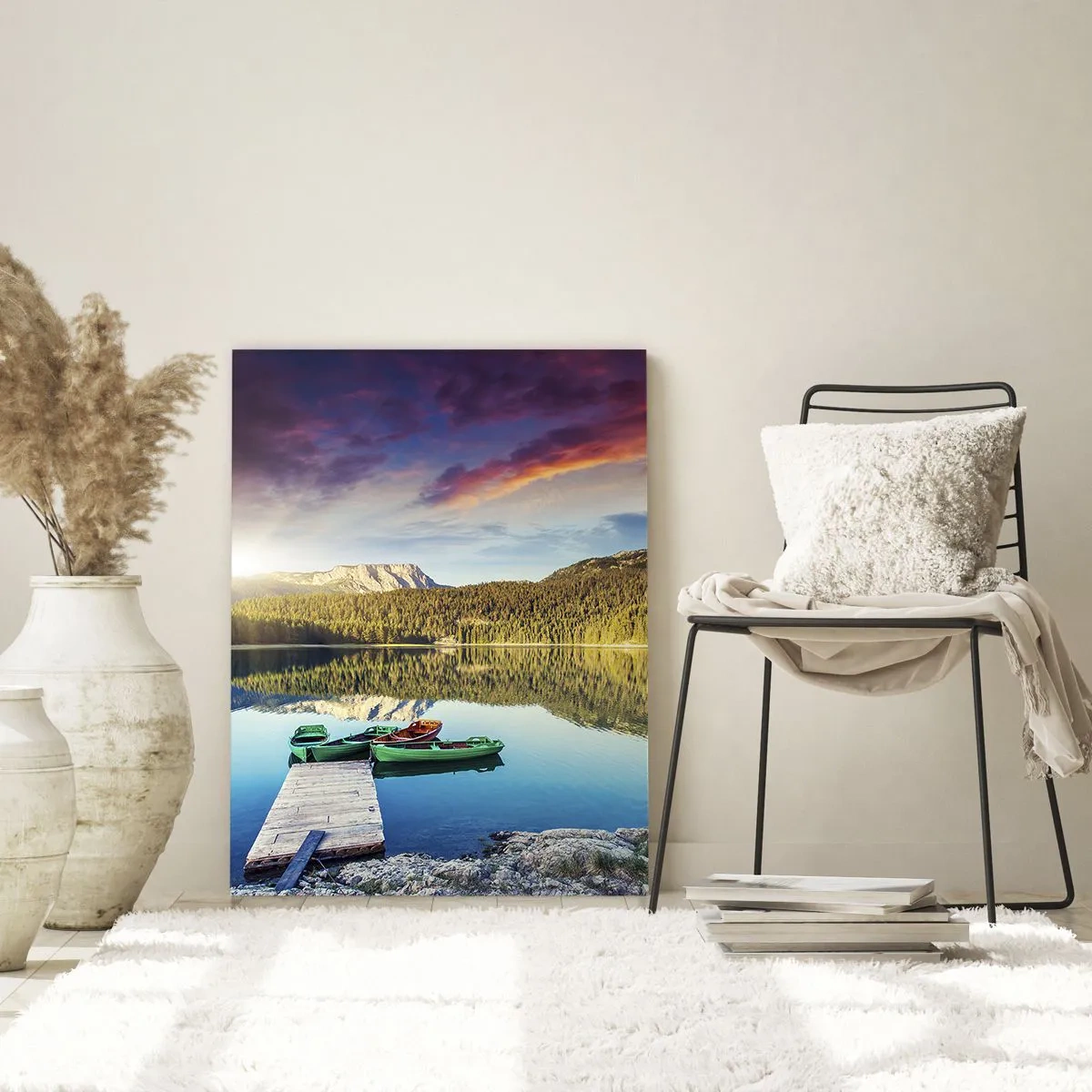 Quadro em vidro - Sobre a água tão lisa como um espelho - 70x100 cm