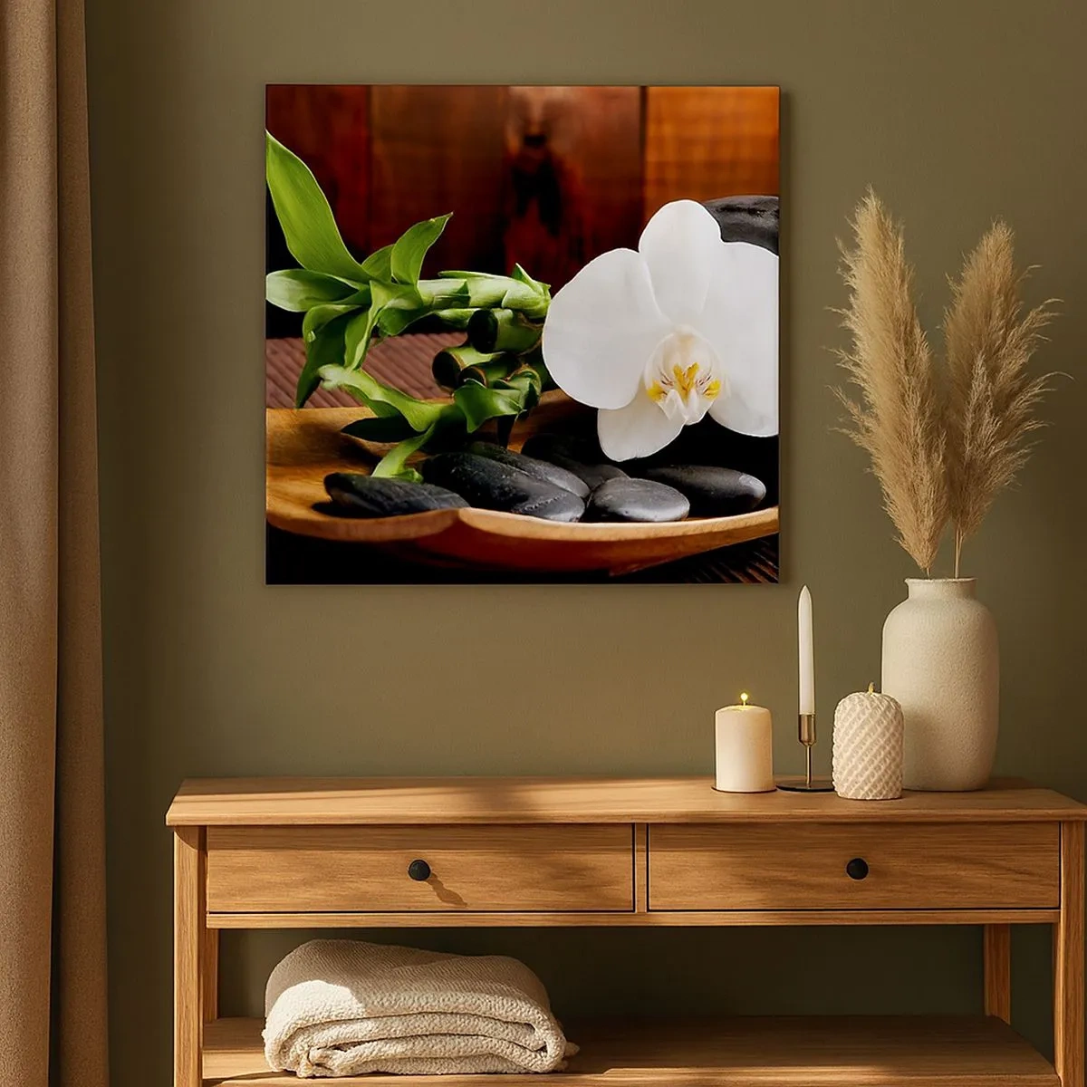 Quadro em tela - Renda-se ao toque da natureza - 30x30 cm