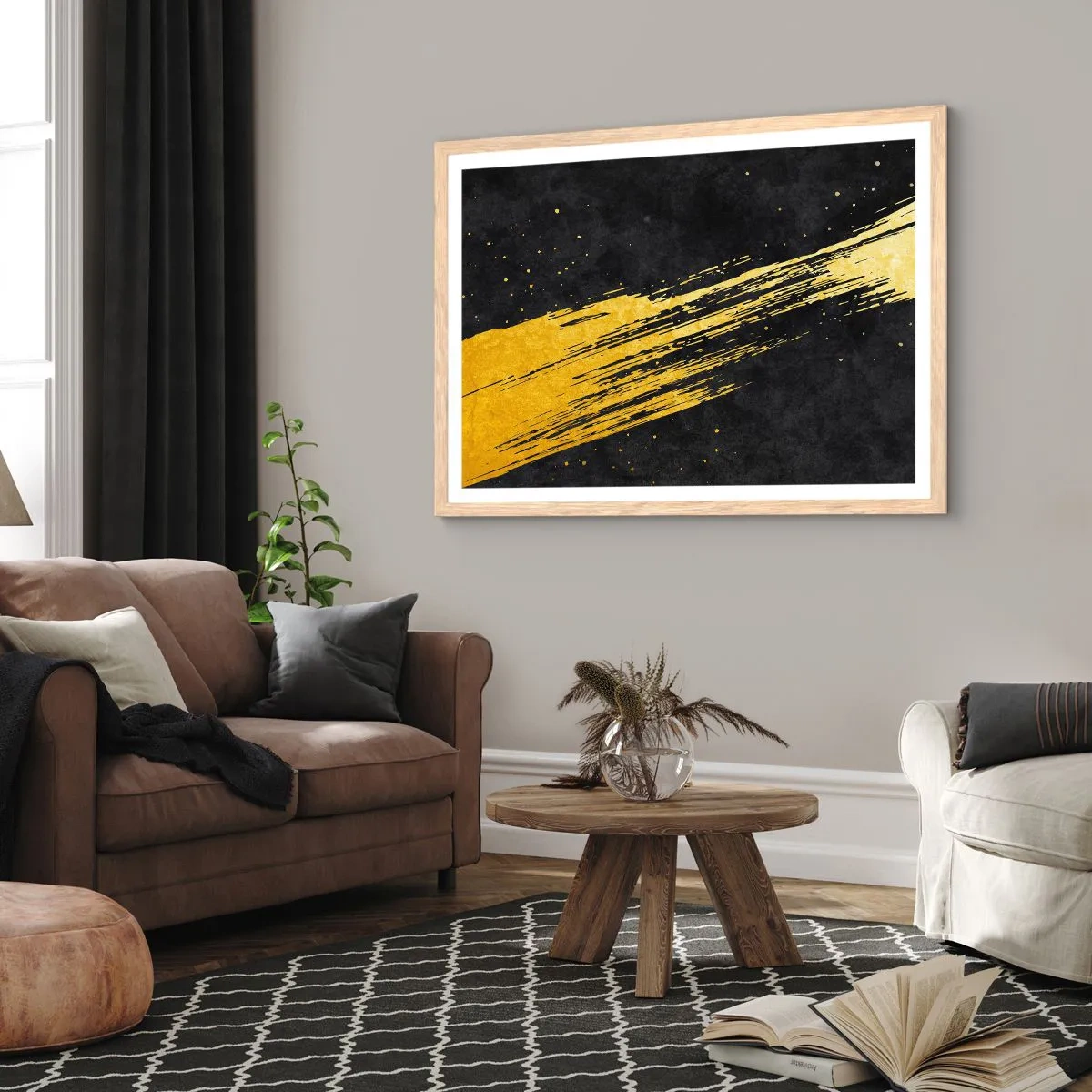 Pôster com moldura de carvalho claro - Salto para o hiperespaço - 91x61 cm