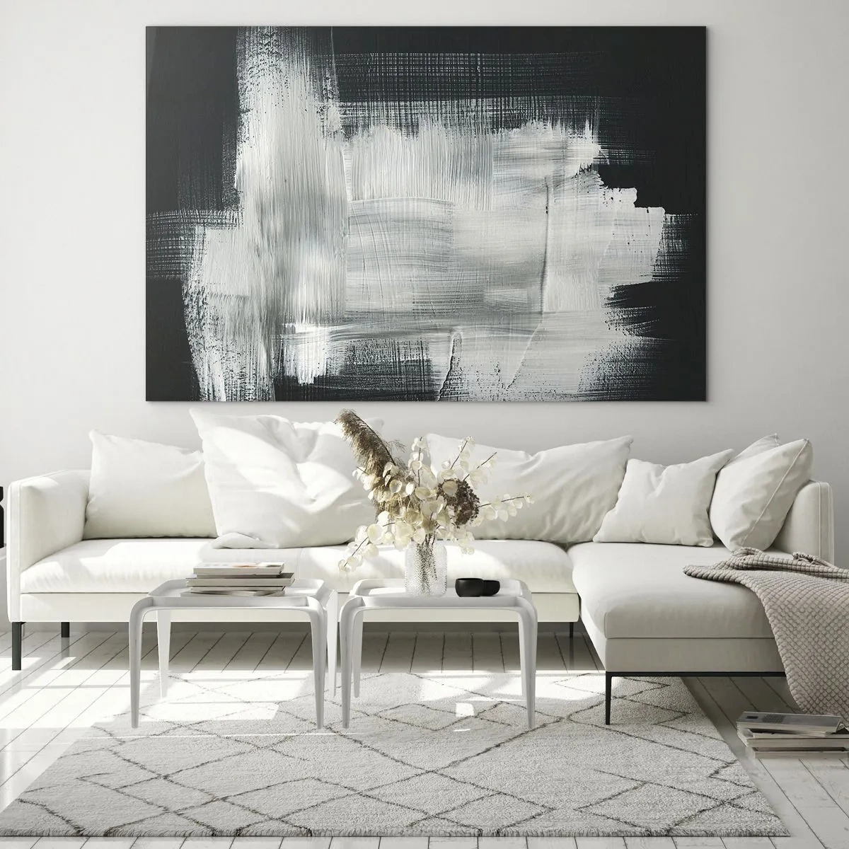 Quadro em vidro - Entrelaçado na vertical e horizontal - 120x80 cm