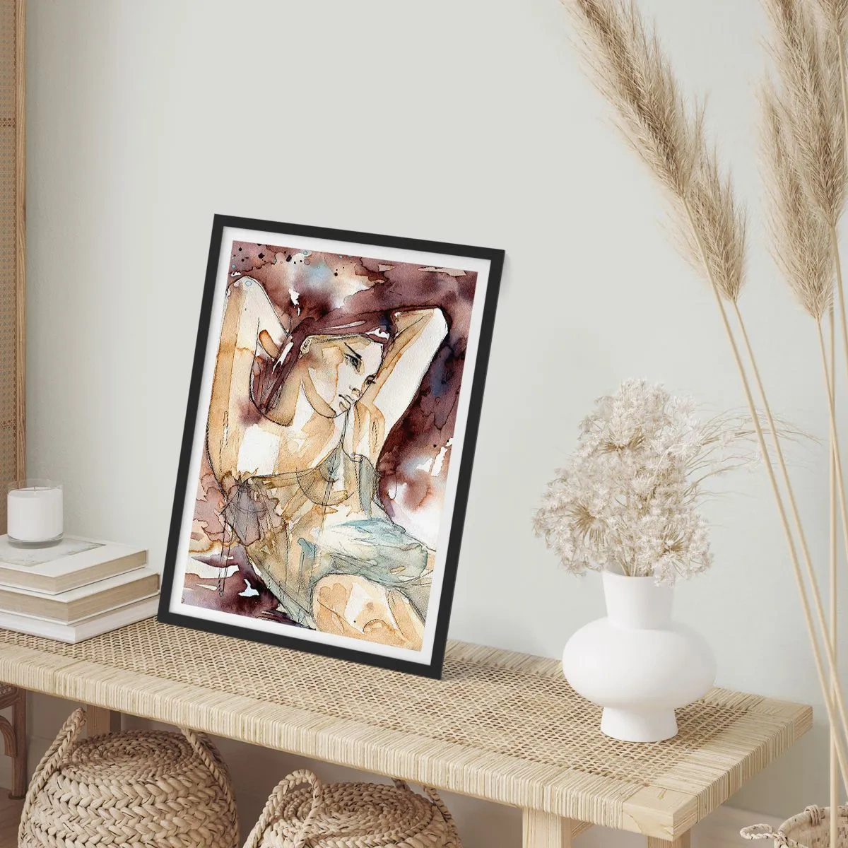 Pôster com moldura preta - Em lilás - 61x91 cm