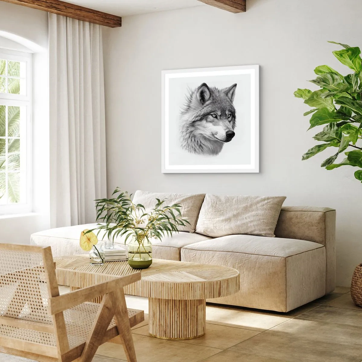 Pôster em moldura branca - Alfa – sem dúvida - 60x60 cm