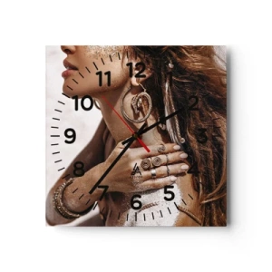 Relógio de parede - Relógio em vidro - A rainha da praia selvagem - 40x40 cm