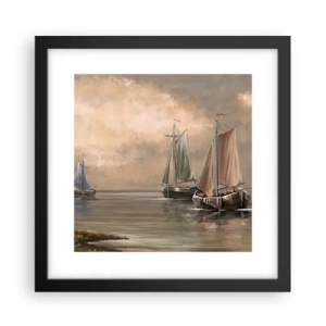 Pôster com moldura preta - Regresso dos marinheiros - 30x30 cm