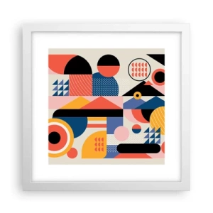 Pôster em moldura branca - Composição: brincar - 30x30 cm