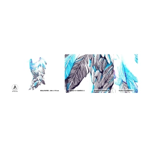 Amostra de papel de parede autocolante Deluxe Sticker - Preciso de asas - Abstração, Asa do pássaro, Penas de pássaros - 100x30 cm