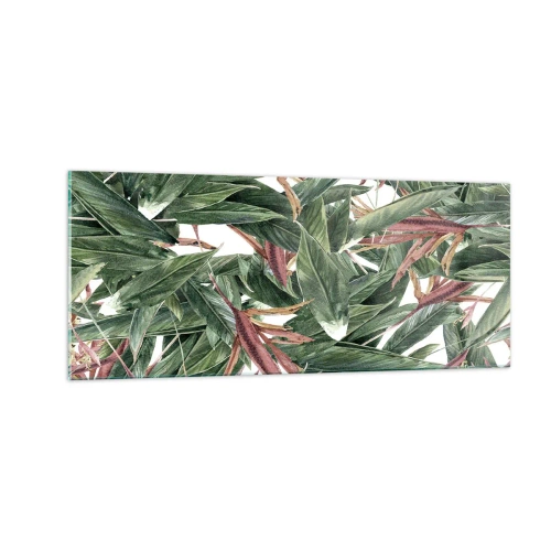 Quadro em vidro - Matagal esmeralda-lilás - 100x40 cm