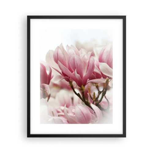 Pôster com moldura preta - Flores da primavera - 40x50 cm