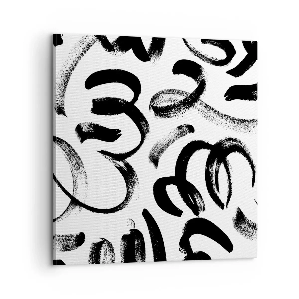 Quadro em tela - Preto sobre branco - 60x60 cm
