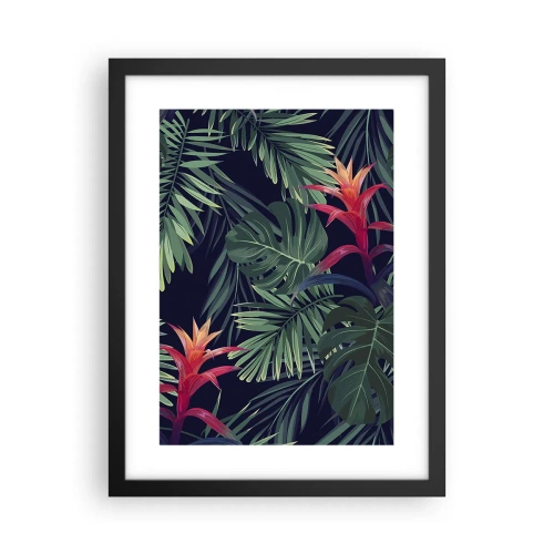 Pôster com moldura preta - Queimar em verde - 30x40 cm