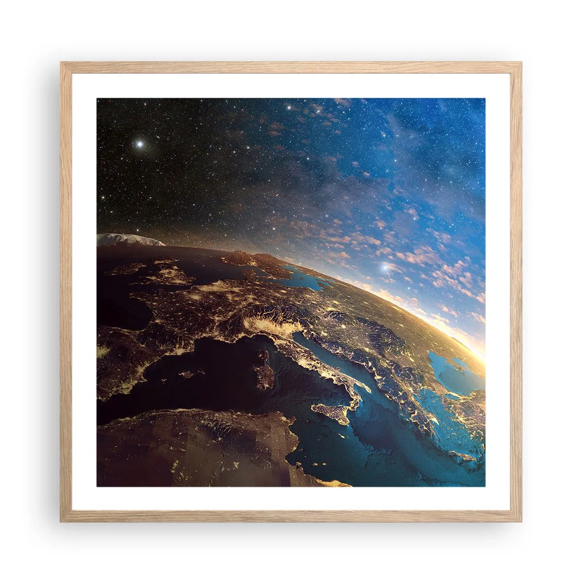 Pôster com moldura de carvalho claro - Vamos olhar para nós mesmos à distância - 60x60 cm