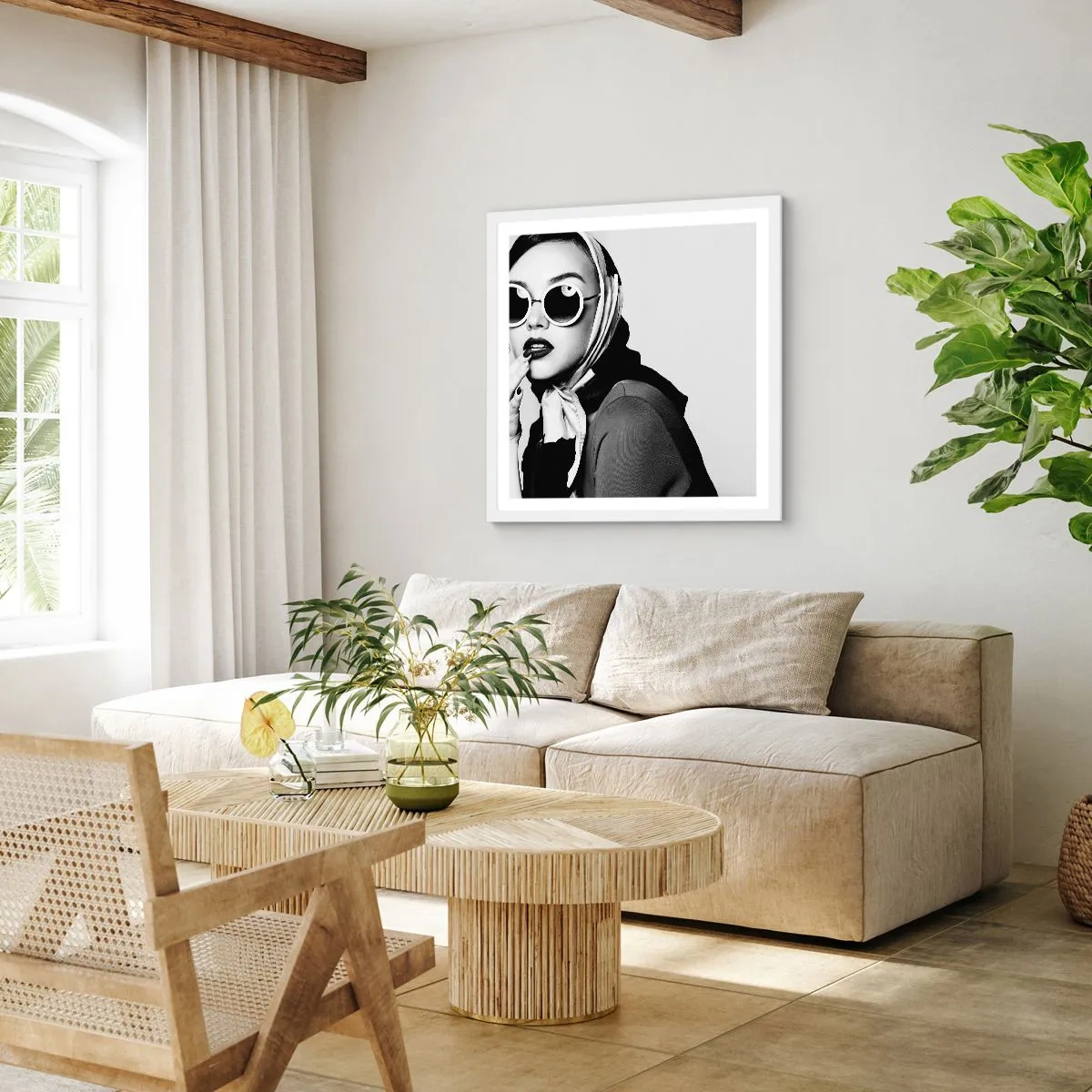 Pôster em moldura branca - Saudações dos anos 60 - 30x30 cm