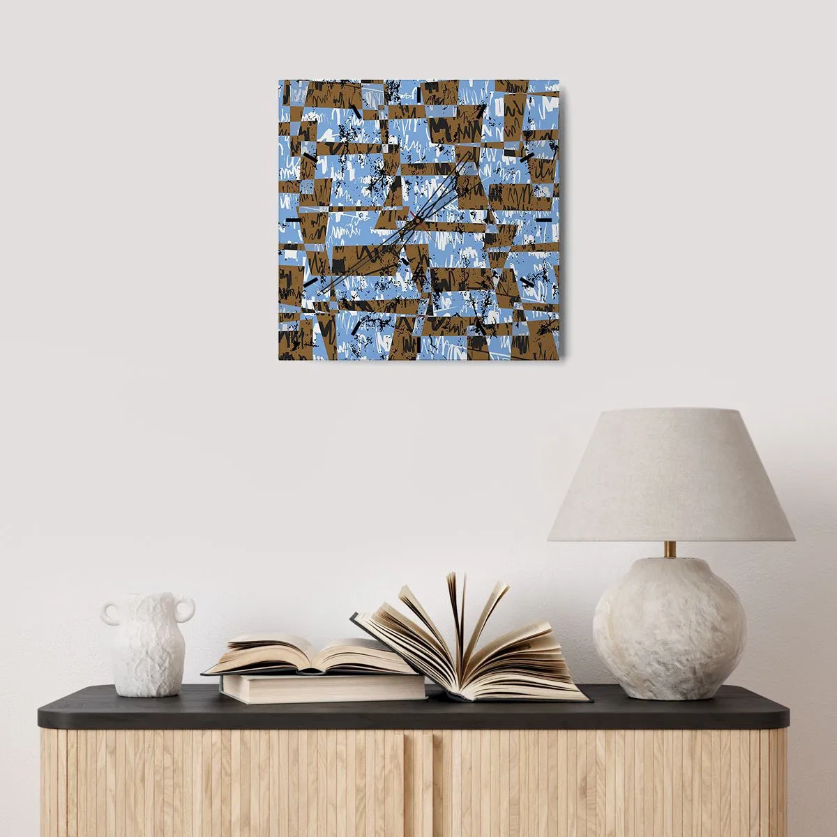 Relógio de parede - Relógio em vidro - Recorte não popular - 40x40 cm