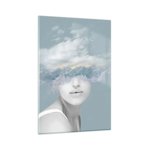 Quadro em vidro - Com a cabeça nas nuvens - 80x120 cm